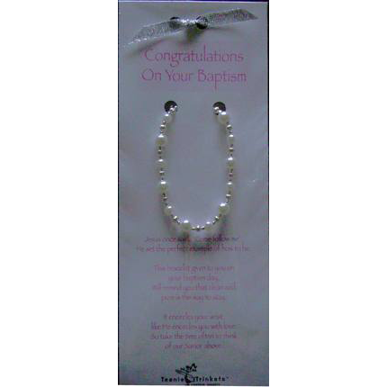 Baptism Pearl and Silver Bracelet