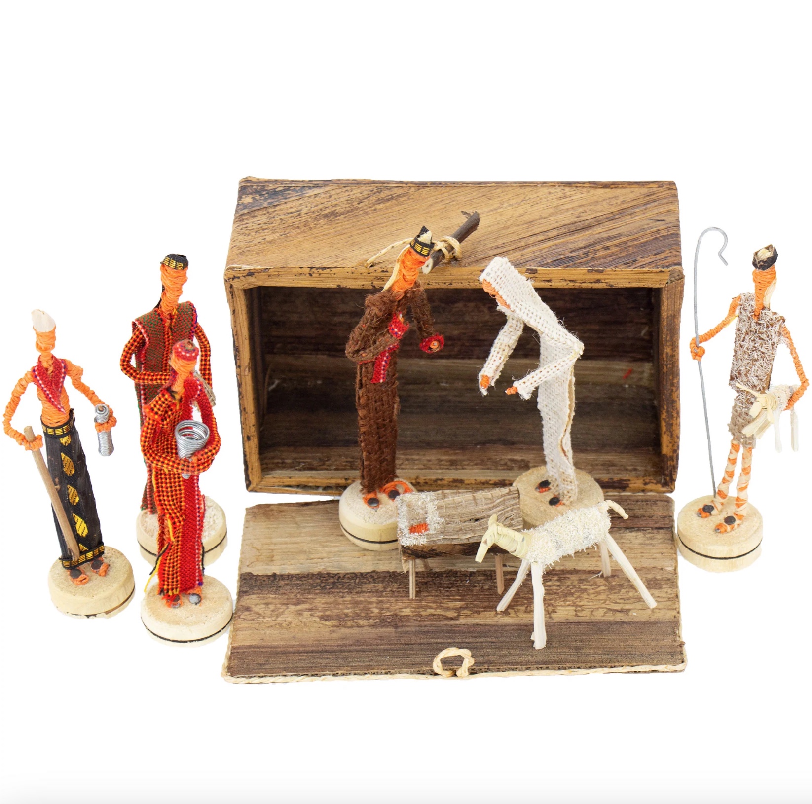 Kenyan Colorful Banana Fiber Nativity
