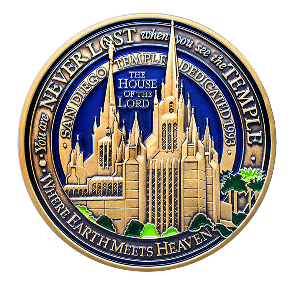 San Diego California Temple Medallion Coin