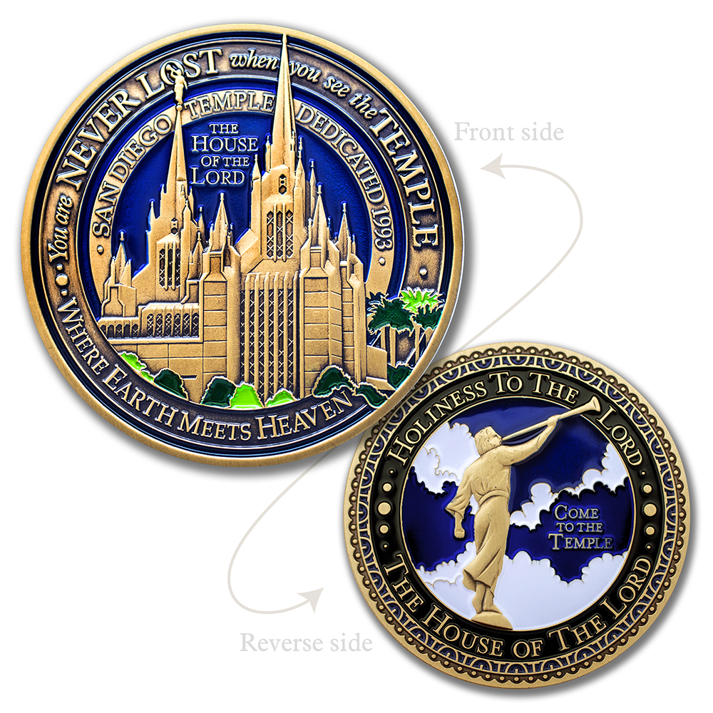 San Diego California Temple Medallion Coin, , large image number 3