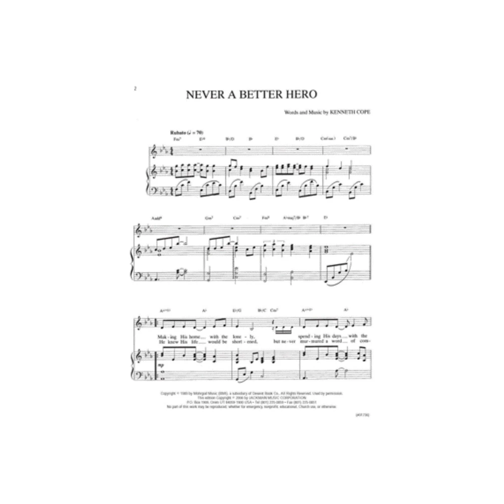 Never A Better Hero Solo Medium Voice, , large
