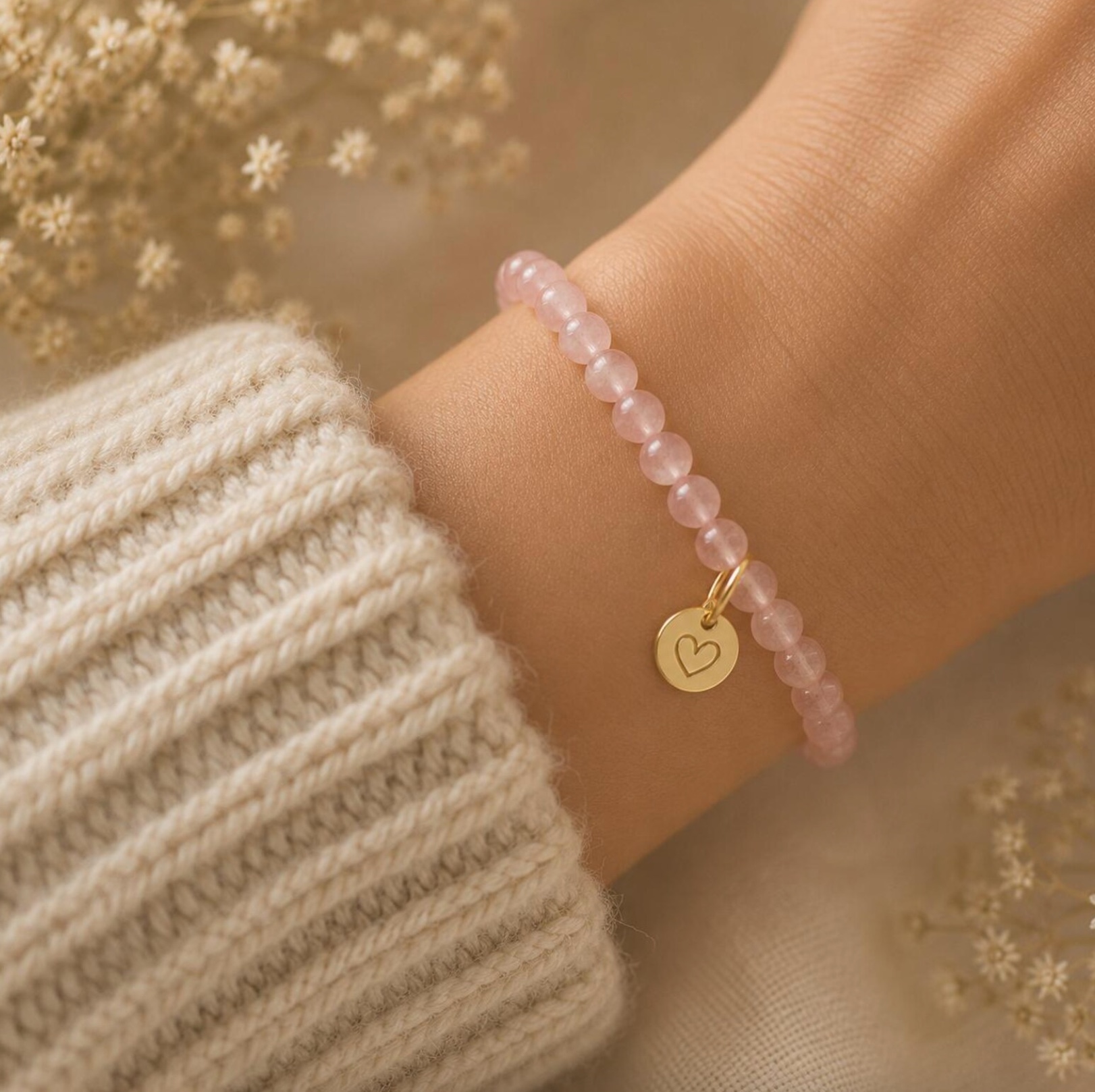 You Are So Loved Rose Quartz Bracelet, , large