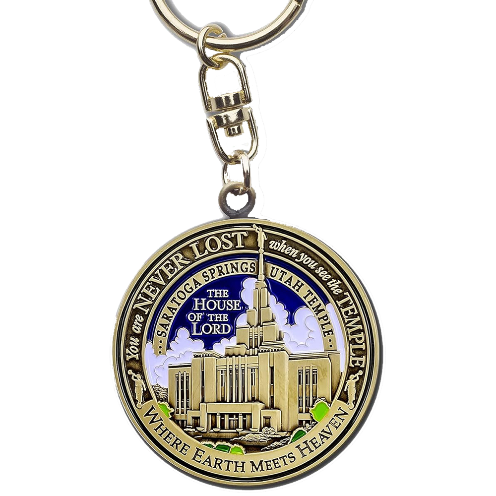 Saratoga Springs Utah Temple Keychain