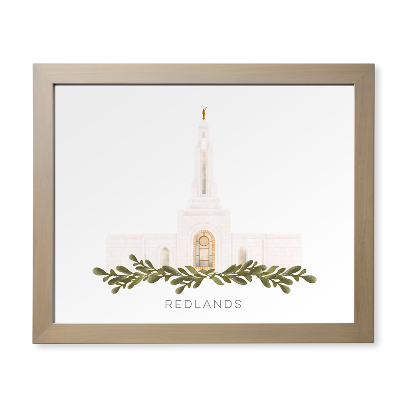 Redlands California Temple (28x34 Framed Paper Print)
