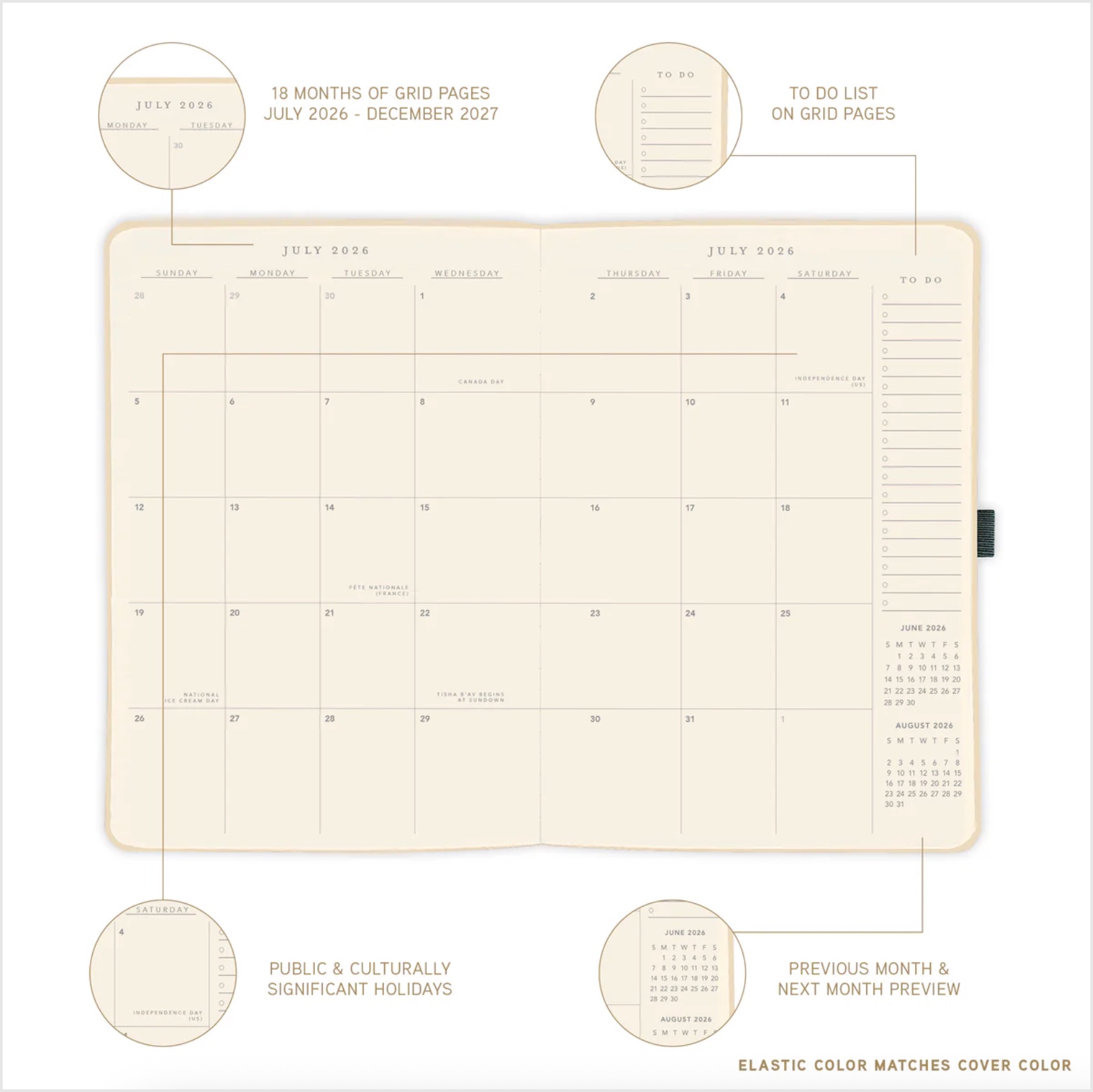 2027 18-Month Vegan Leather Planner, , large