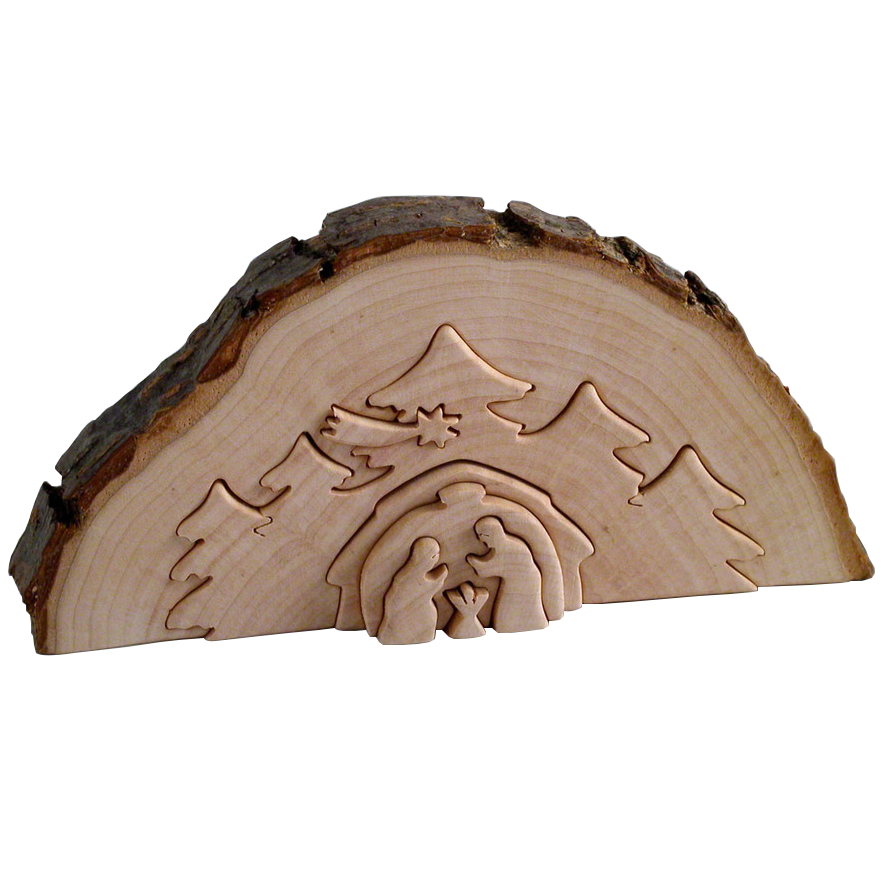Italian Wood Nativity Disc