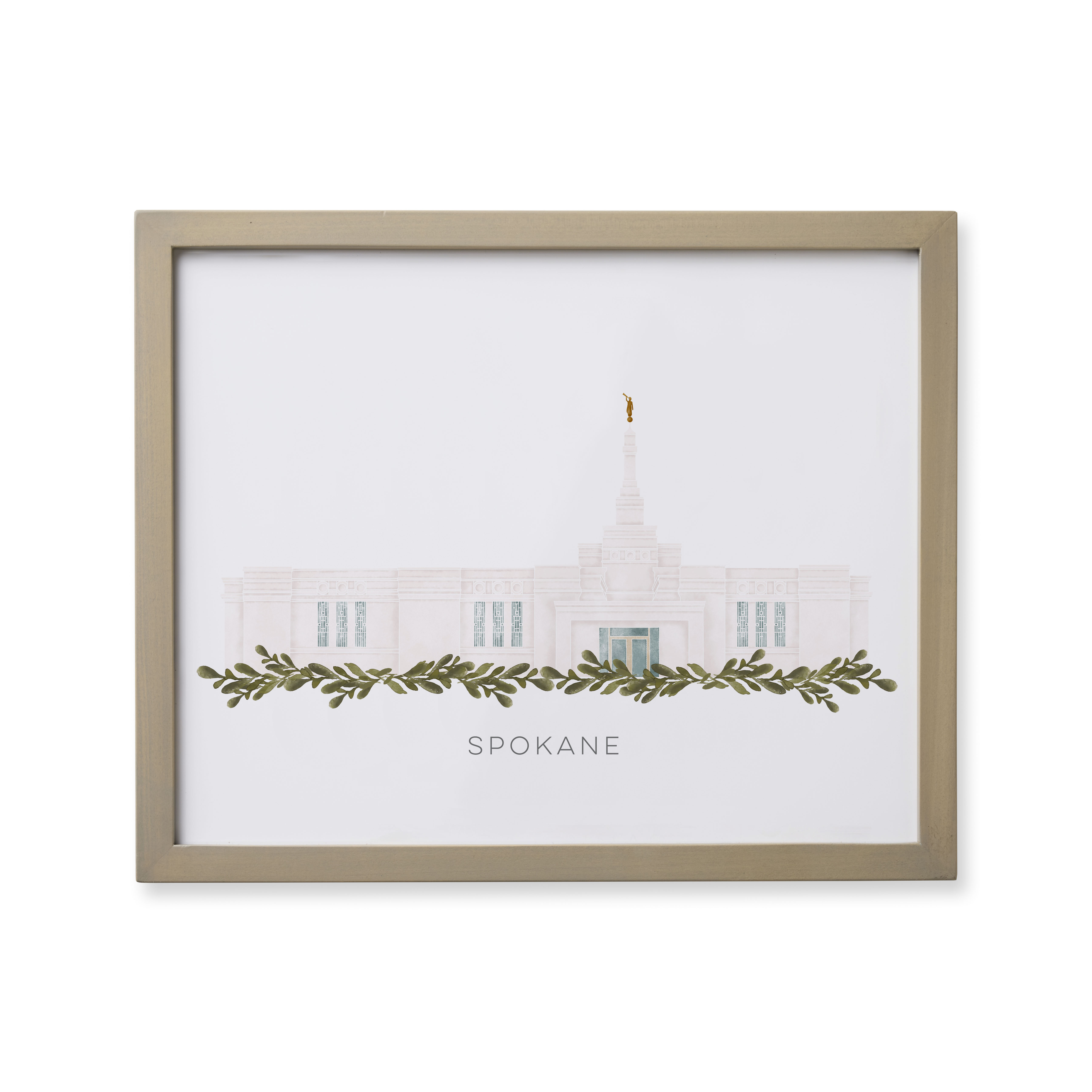 Spokane Washington Temple (18x22 Framed Paper Print)
