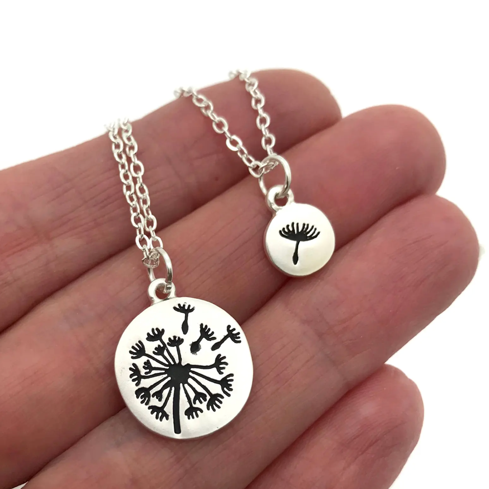 Mother and Daughter Dandelion Necklace Set, , large