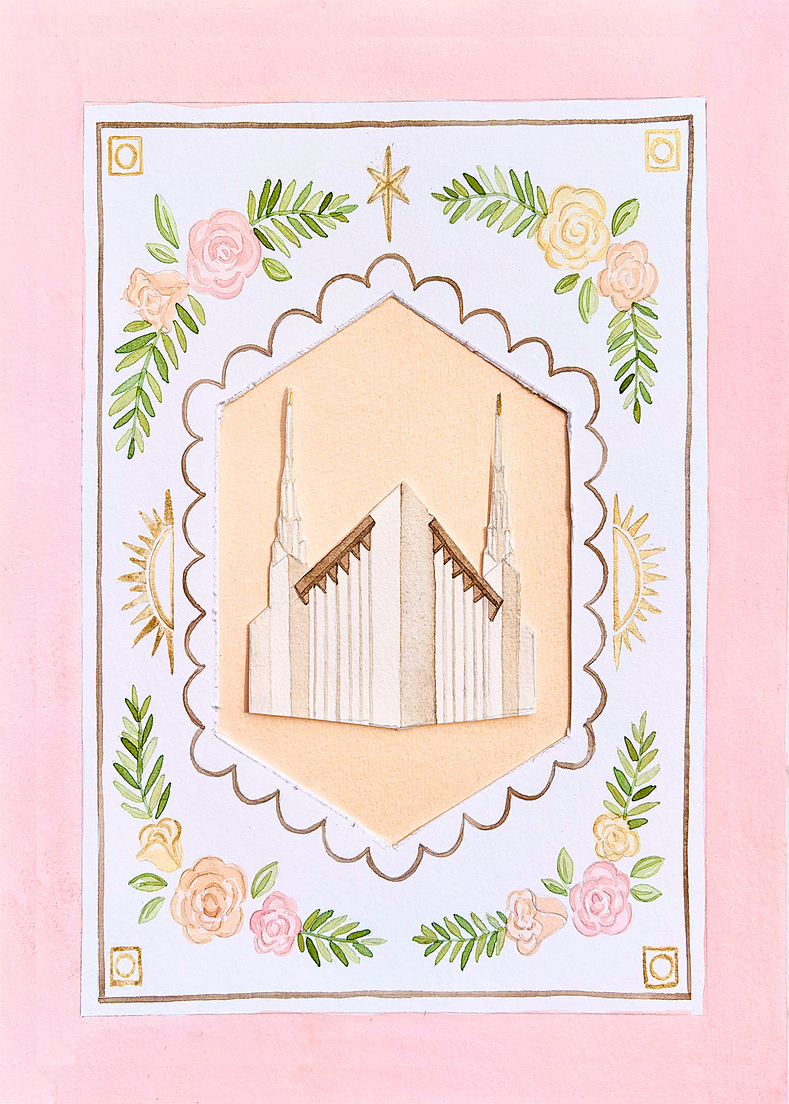 Las Vegas Nevada Temple Cottagecore Style Print
