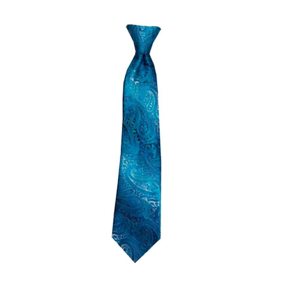 Boys' Turquoise and Silver Zipper Necktie