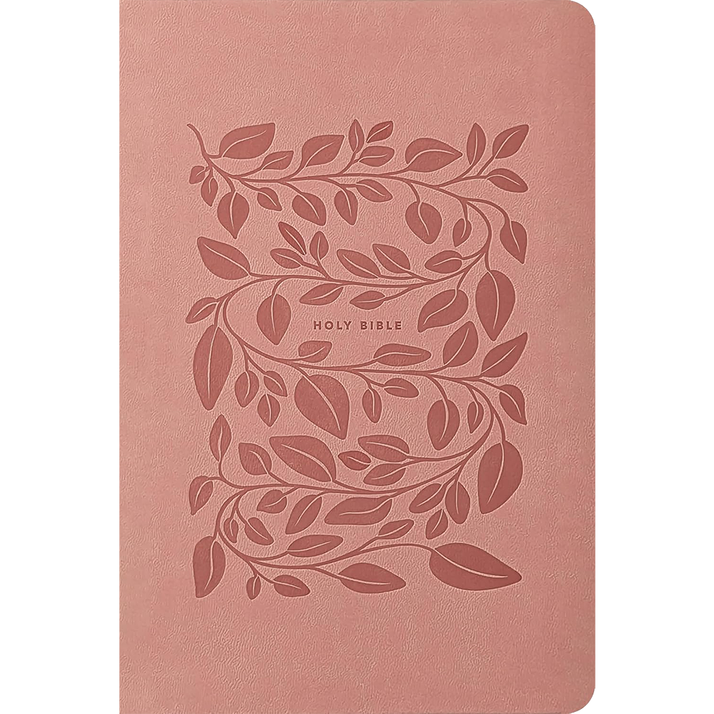 NLT Premium Value Thinline Holy Bible, Faux Leather, Dusty Pink Vines