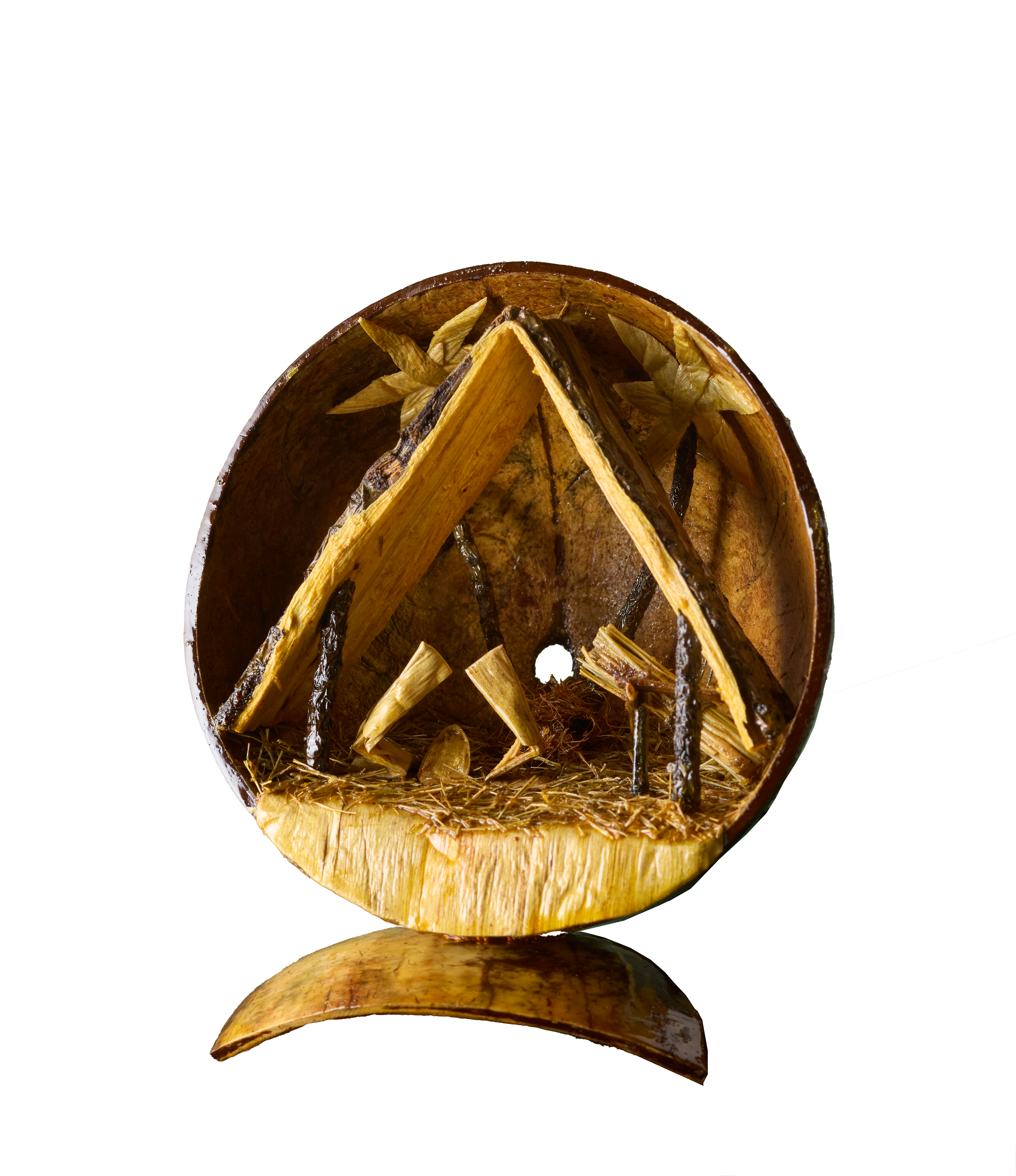 Cambodian Coconut Shell Nativity