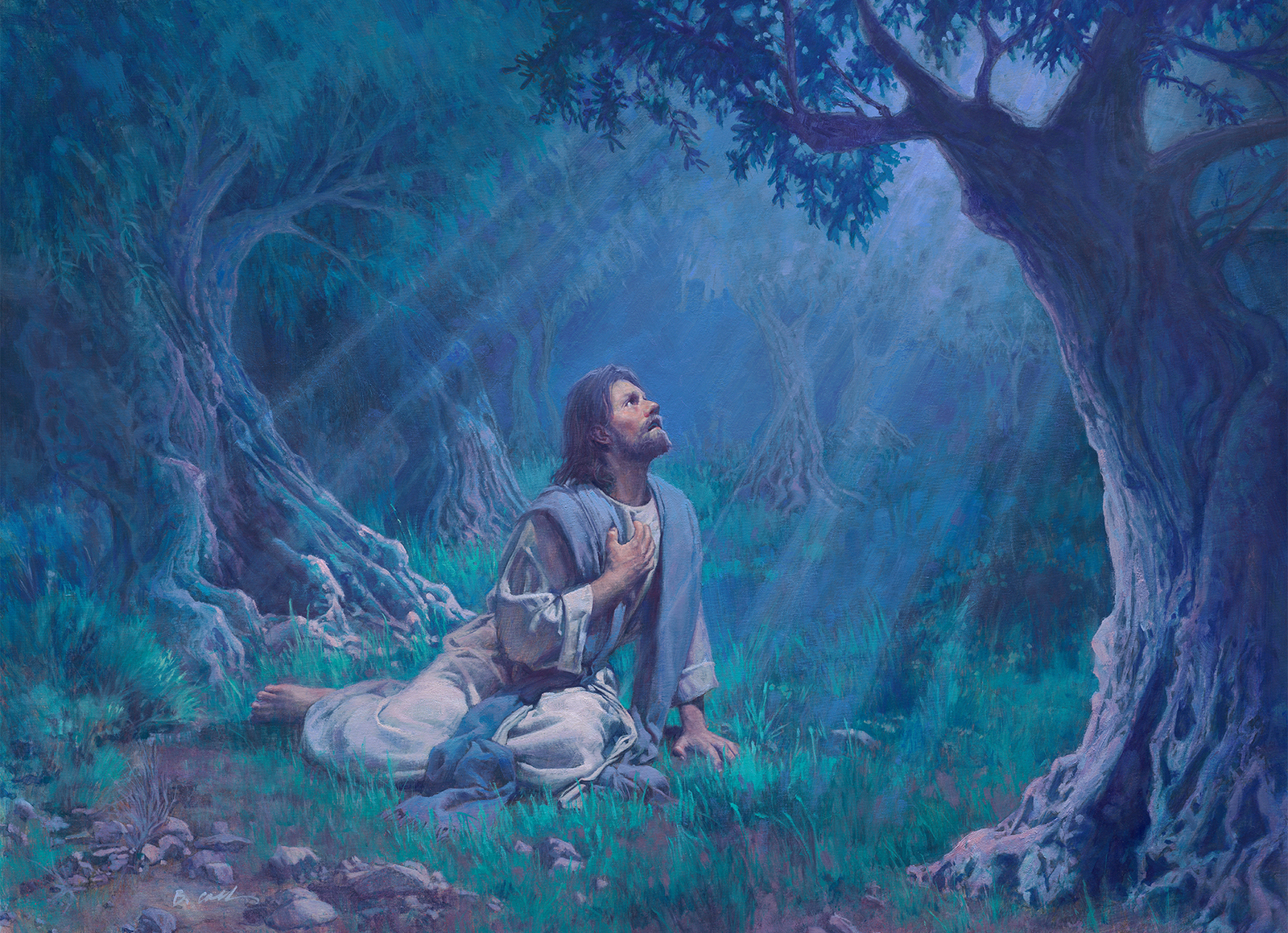 Savior in Gethsemane Print