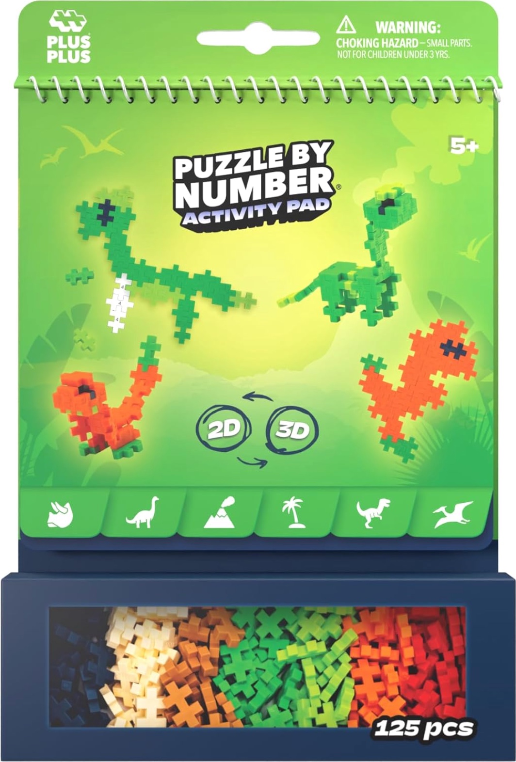 Plus Plus Dinosaurs Puzzle by Number Activity Pad