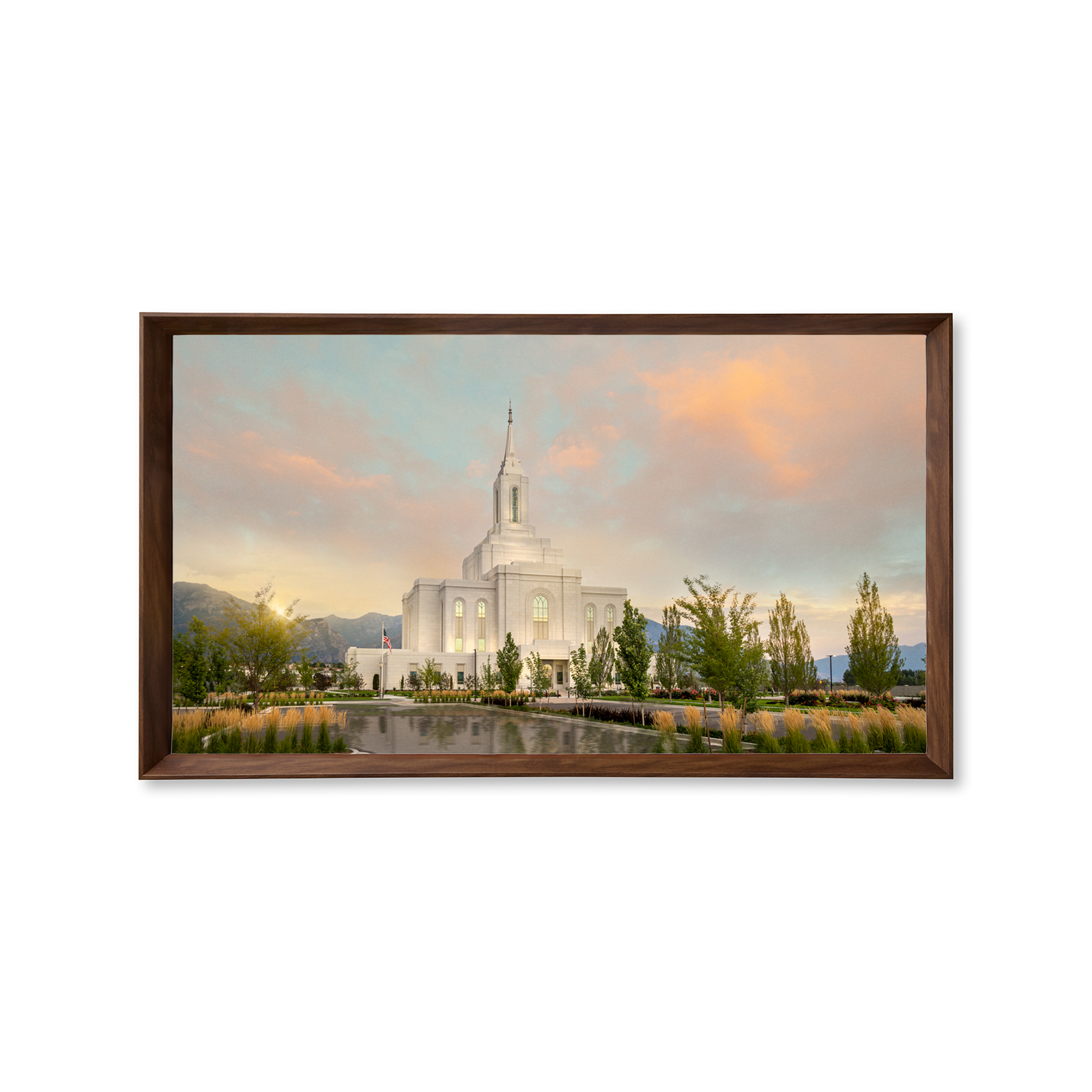 Orem Utah Temple - Fire of the Covenant Series (25x43 Framed Canvas Print)