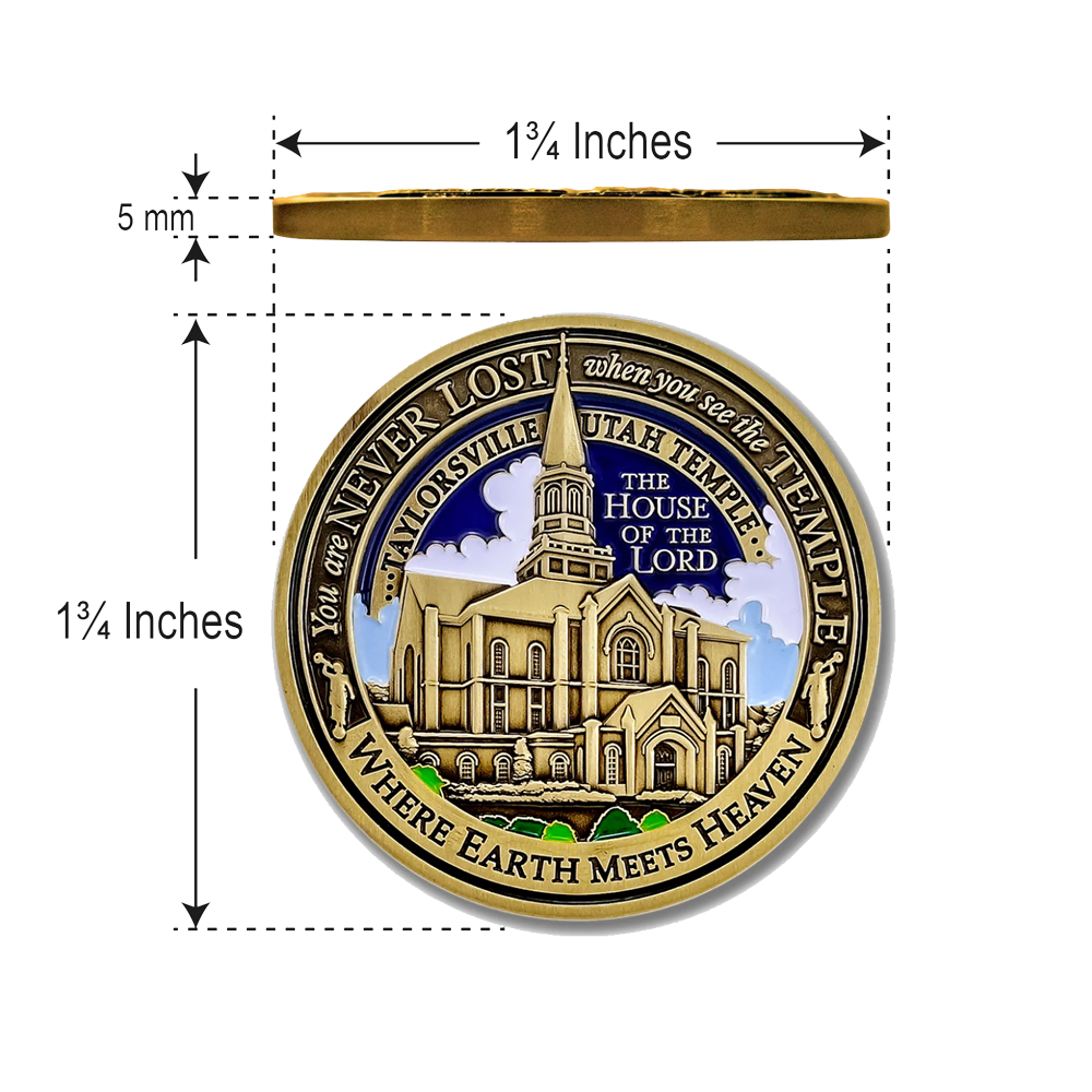 Taylorsville Utah Temple Medallion Coin, , large