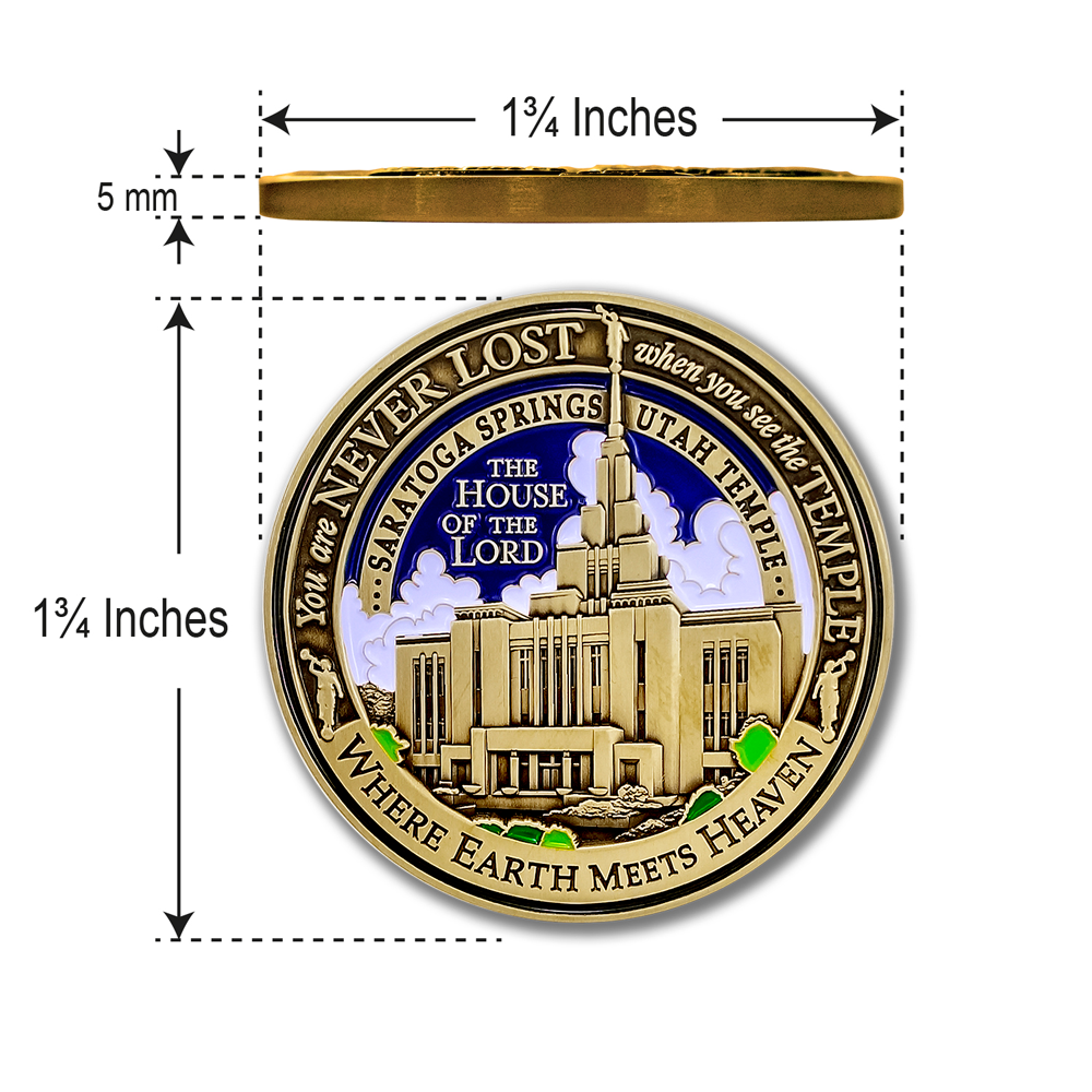 Saratoga Springs Utah Temple Medallion Coin, , large