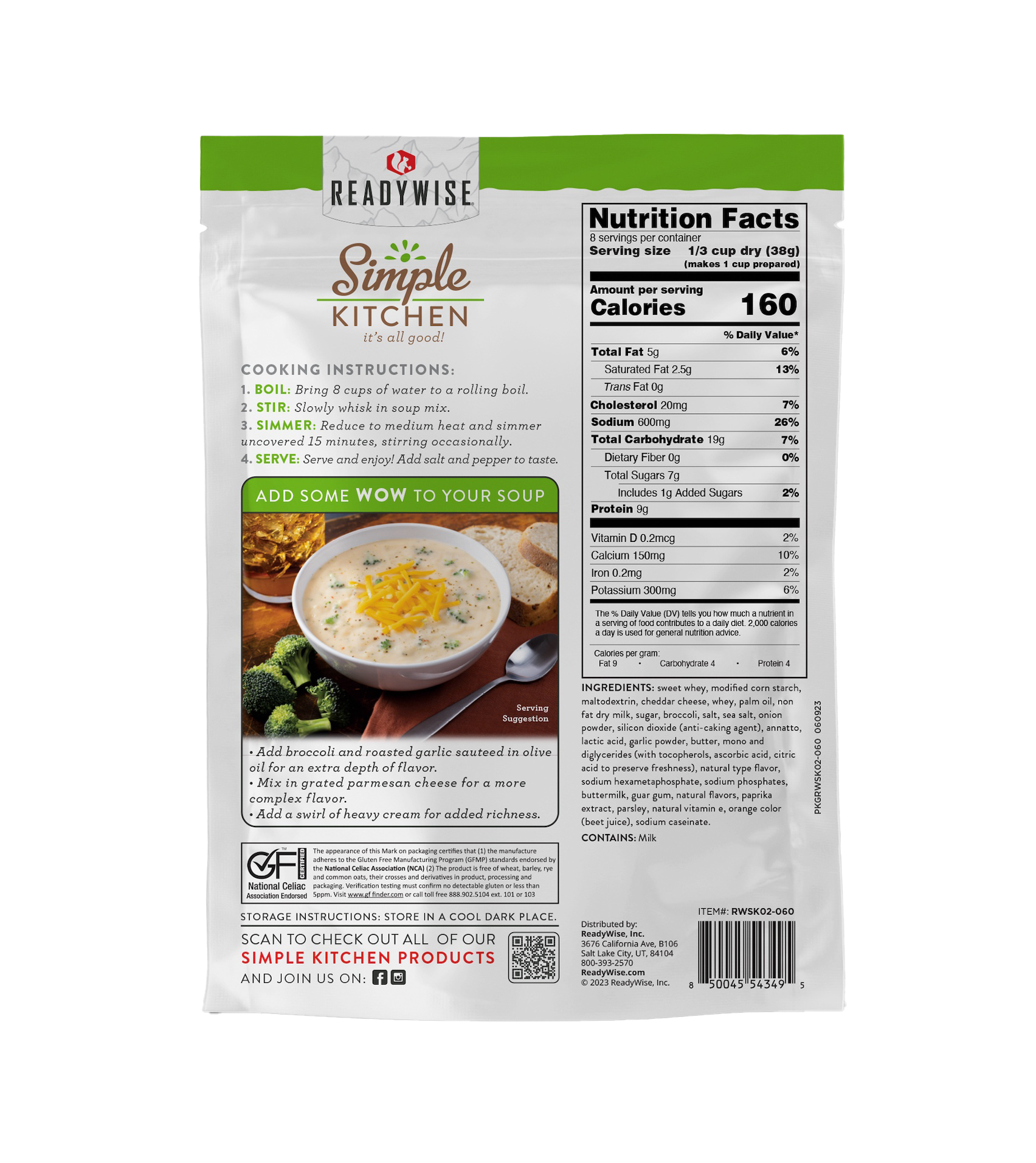 Simple Kitchen Cheddar Broccoli Soup Mix Single Pouch, , large image number 2