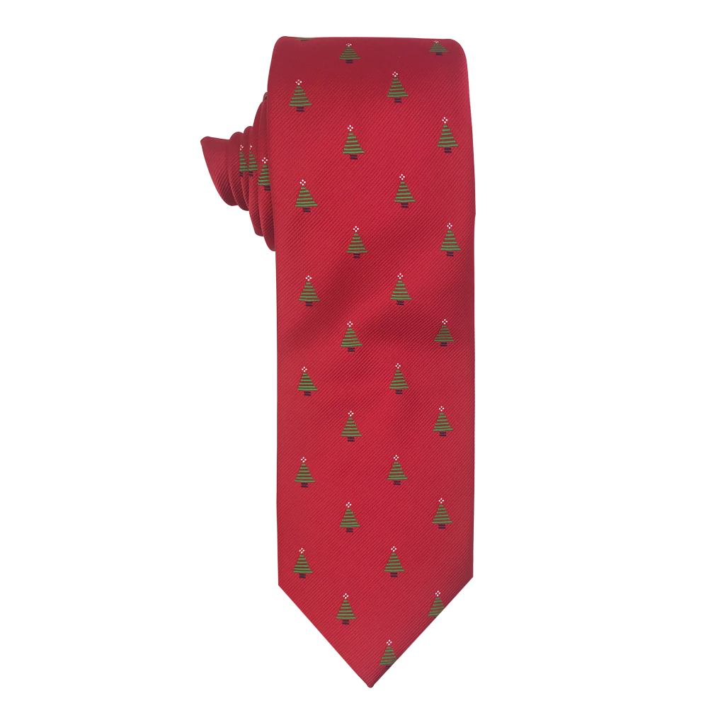 Red with Trees Necktie, , large image number 0