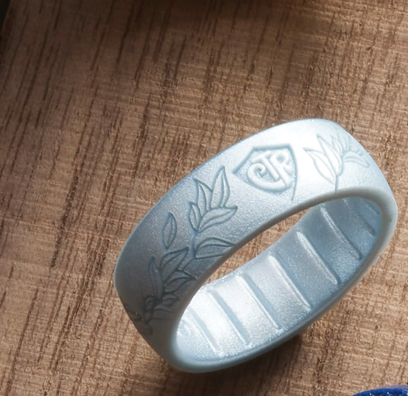 Silicone Laurel Leaf Diamond CTR Ring