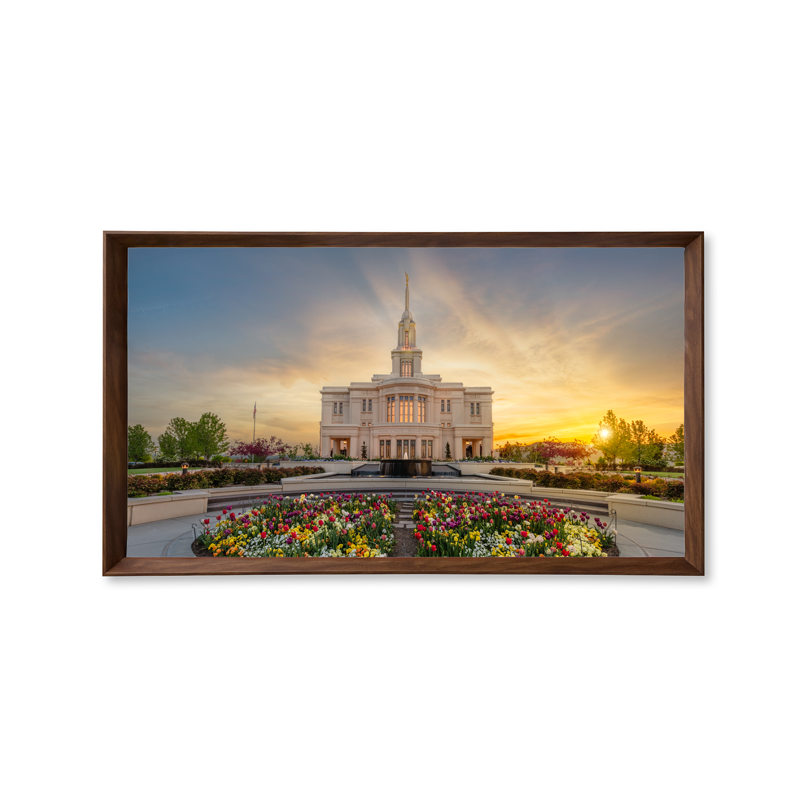 Payson Utah Temple - Fire of the Covenant Series (25x43 Framed Canvas Print)