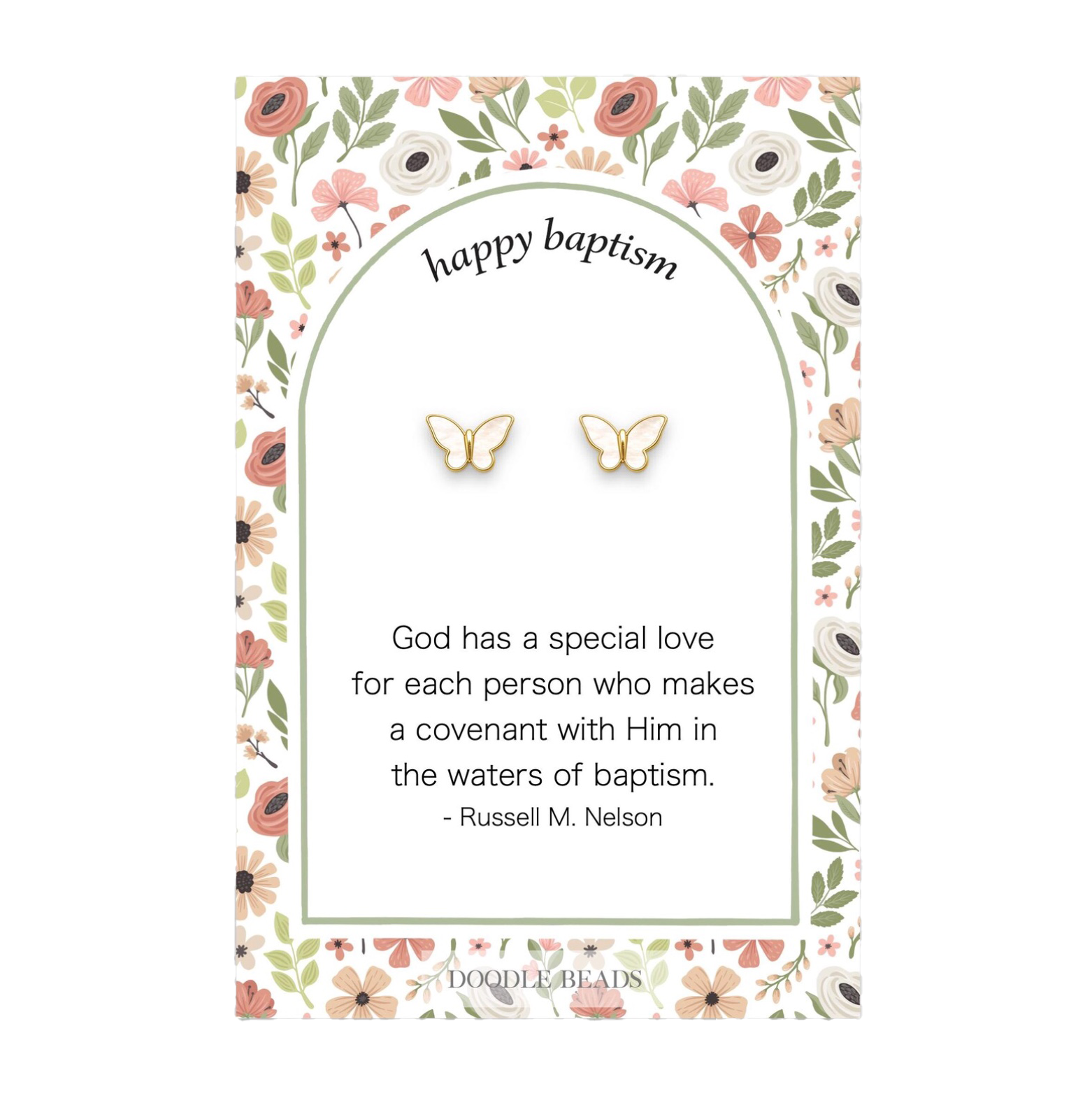 Happy Baptism Day Butterfly Earrings