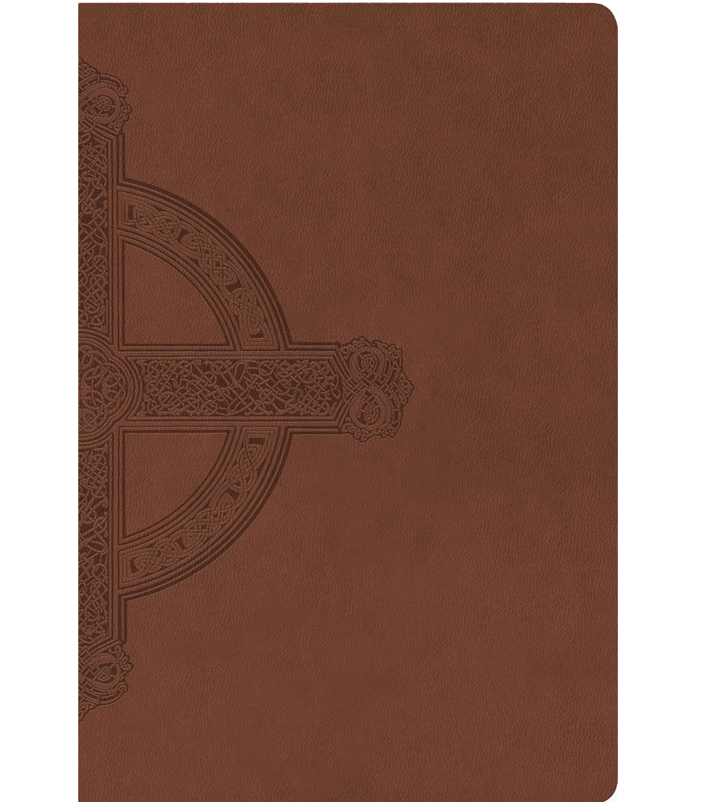 NLT Large Print Premium Value Thinline Bible, Faux Leather, Brown Celtic Cross