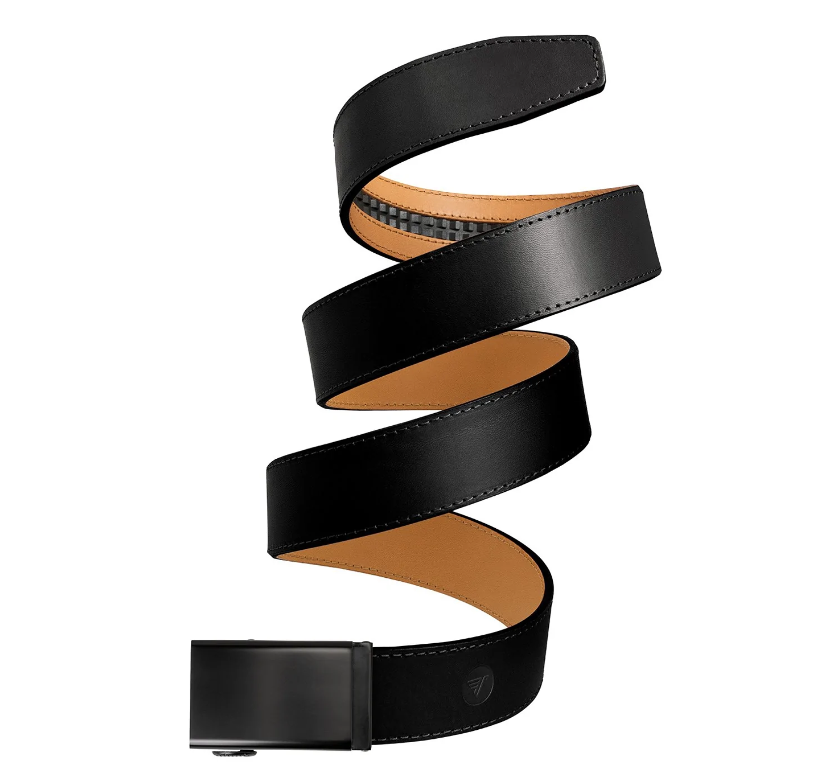 Steel on Black Italian Leather 40mm Belt