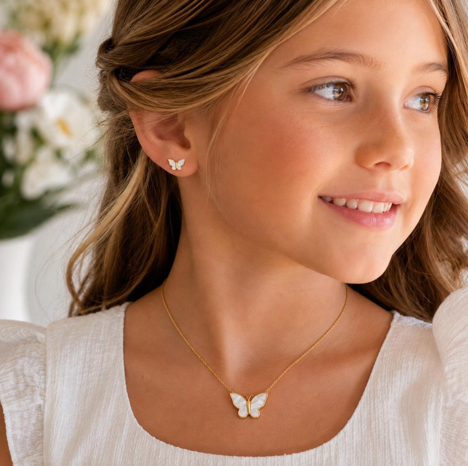 Happy Baptism Day Butterfly Necklace, , large