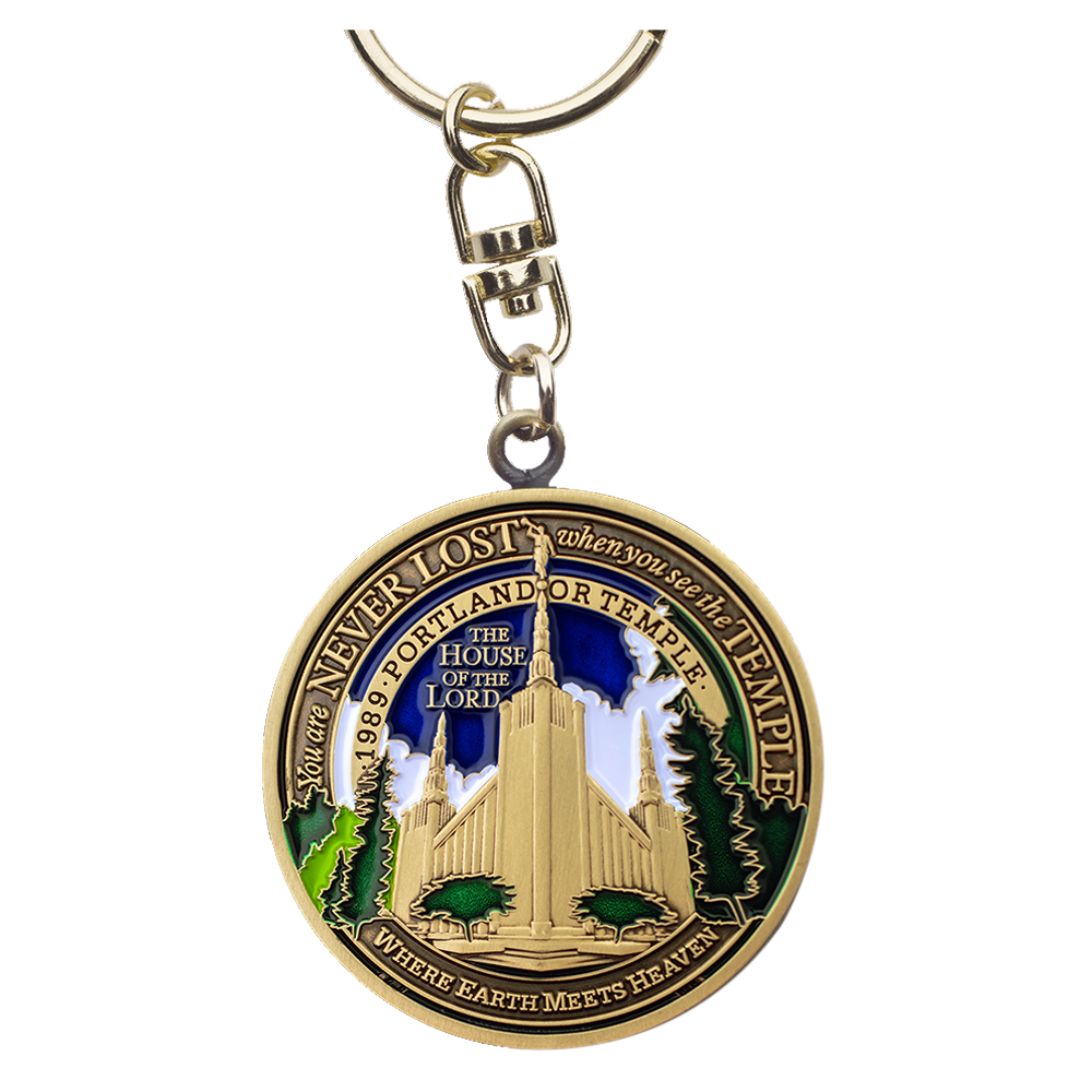 Portland Oregon Temple Keychain