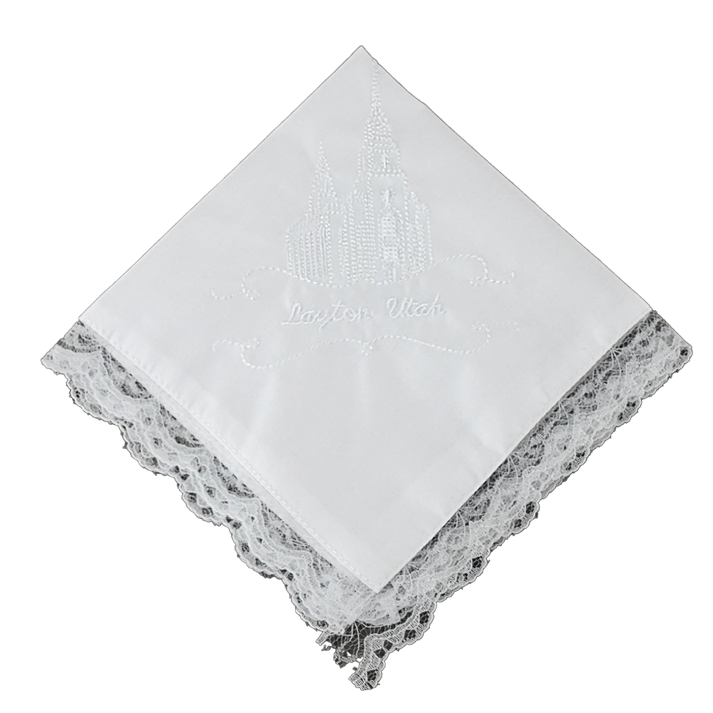 Layton Utah Temple Handkerchief - Lace