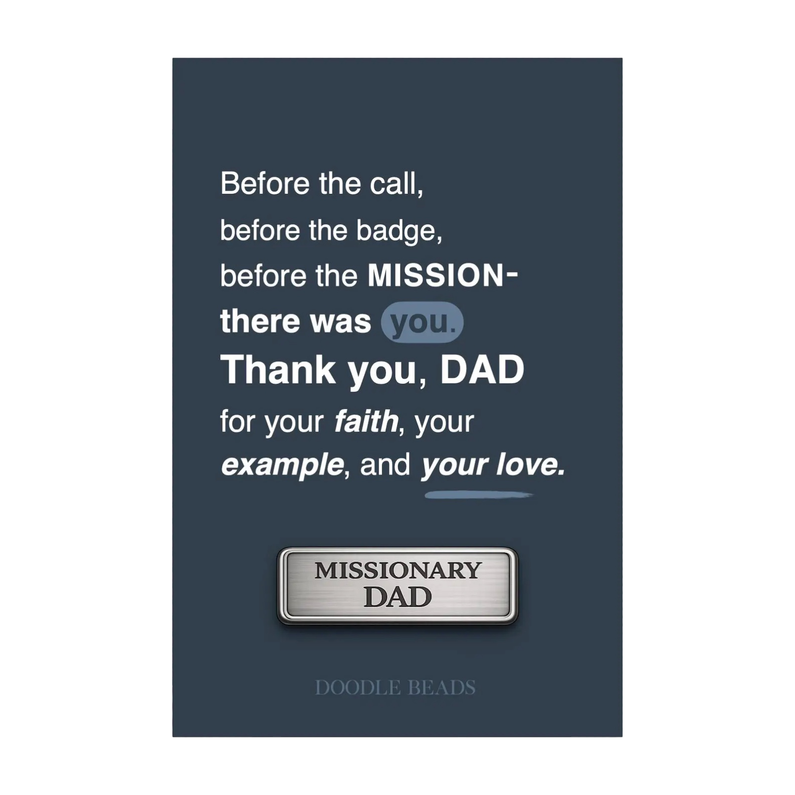 Missionary Dad Pin, , large image number 0