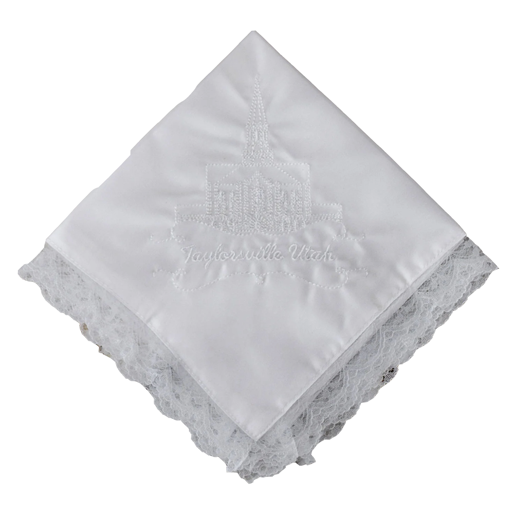 Taylorsville Utah Temple Handkerchief - Lace