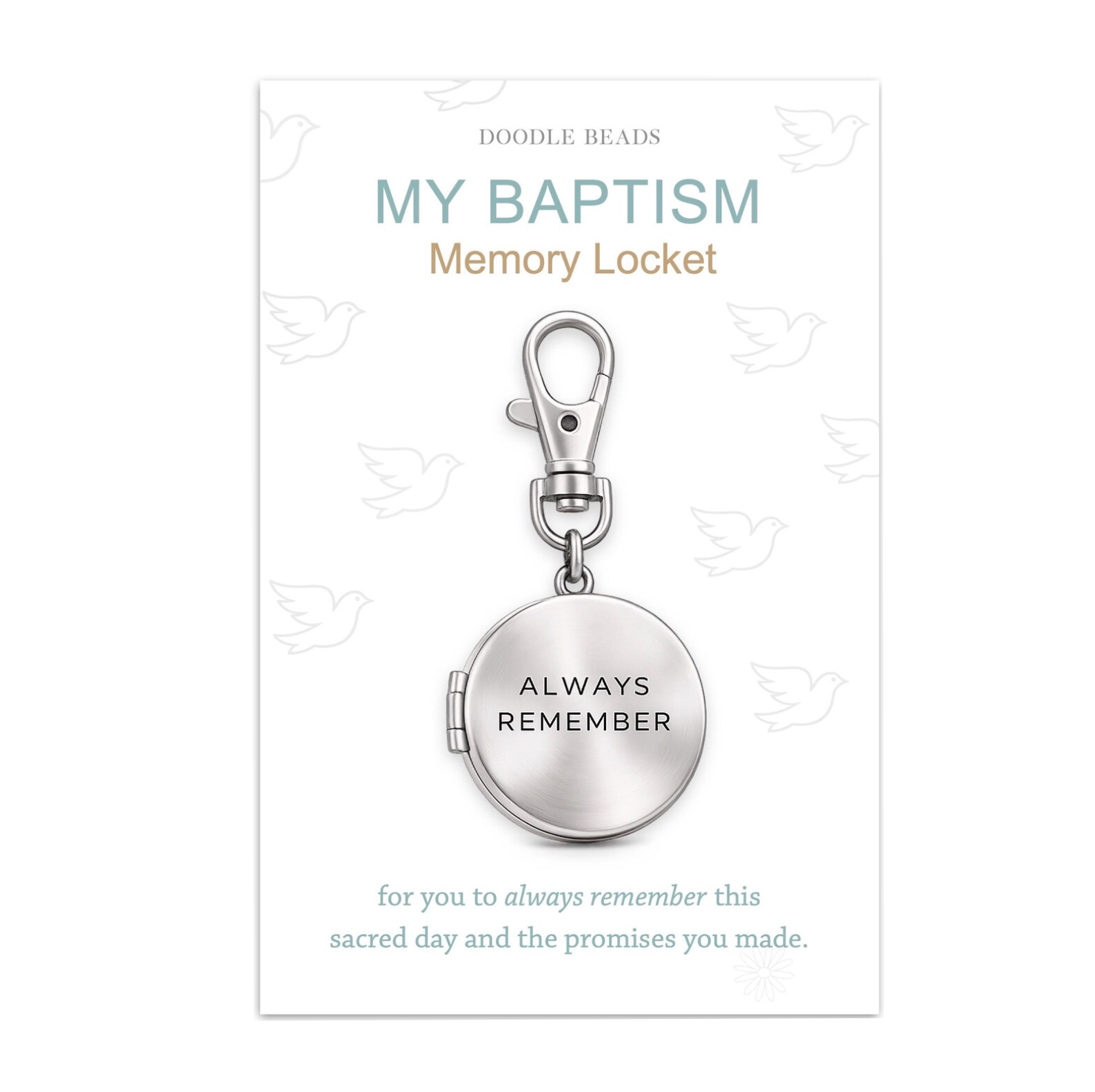 My Baptism Memory Zipper Pull Locket, , large image number 0