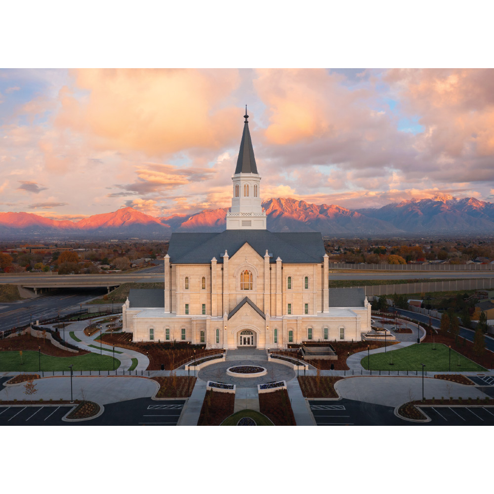 Taylorsville Utah Temple - Autumn Sunset Print 