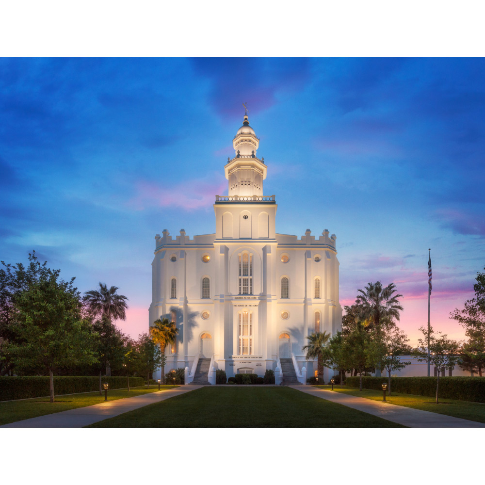 St. George Utah Temple - Last Light Print