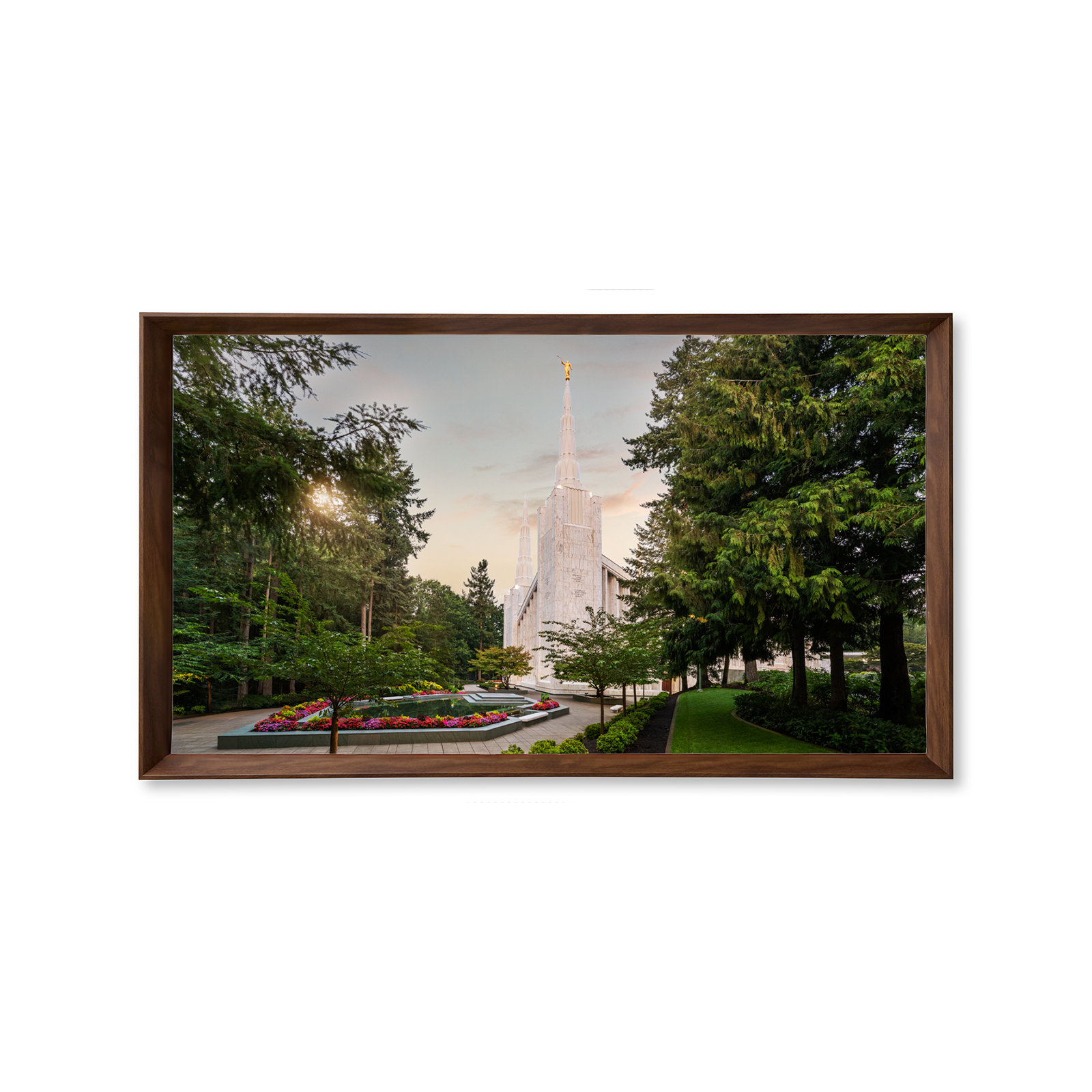 Portland Oregon Temple - Fire of the Covenant Series (25x43 Framed Canvas Print)