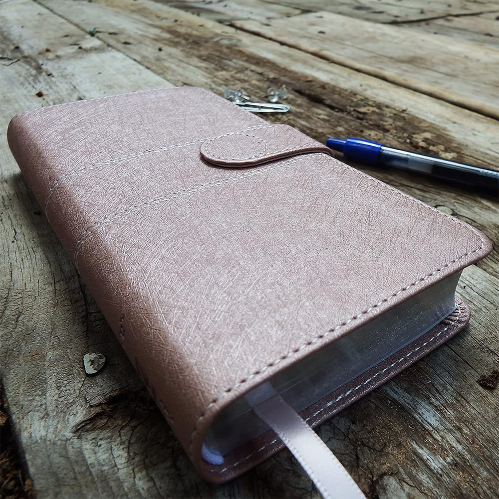 NIV Pocket Thinline Leather Bible Snap Close Pink, , large image number 2