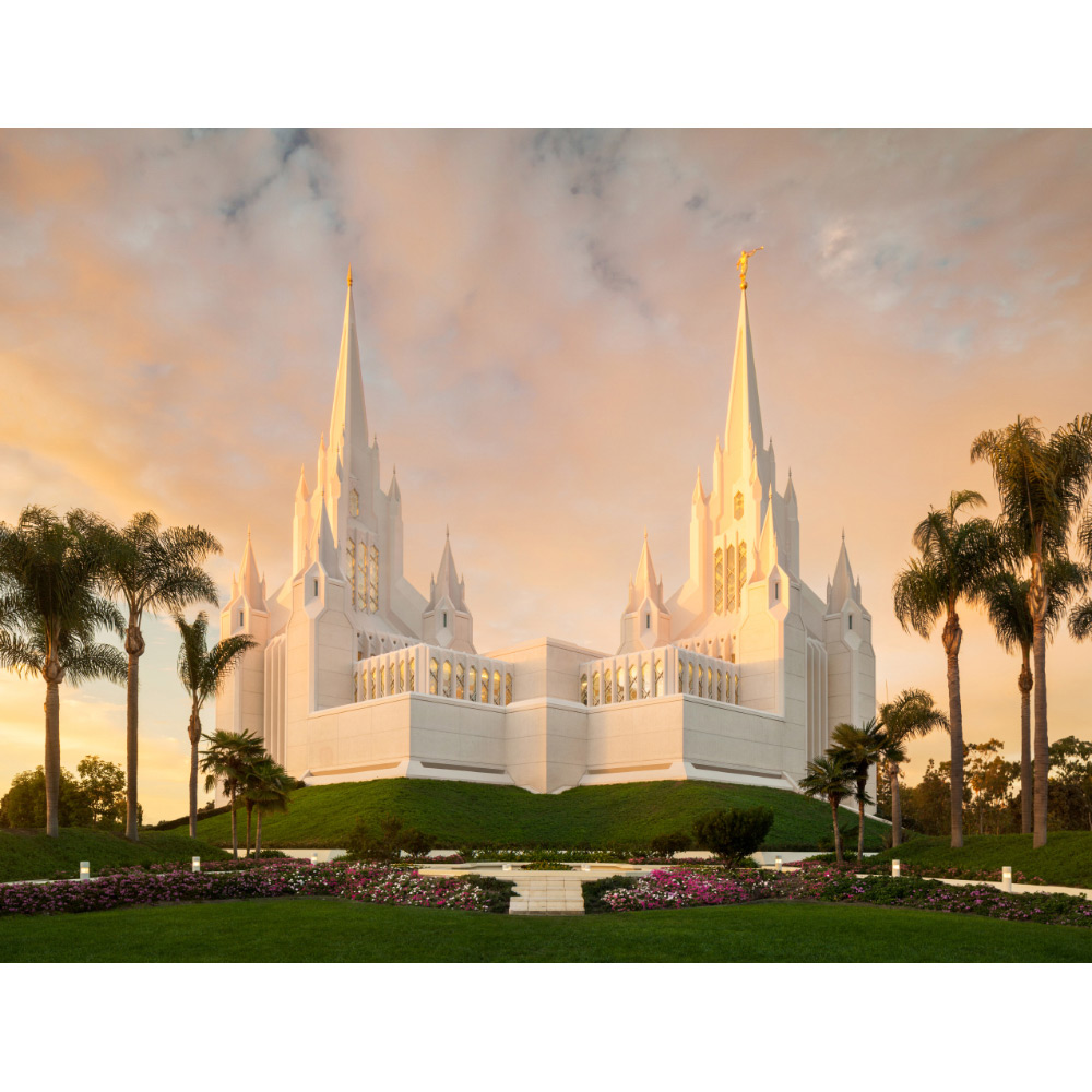 San Diego California Temple - Sun's Last Light Print 