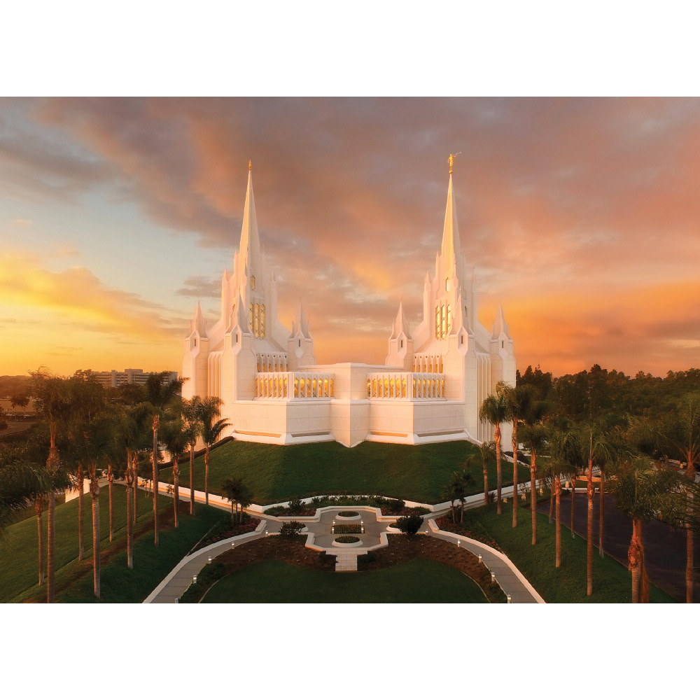 San Diego California Temple - Autumn Sunset Print 