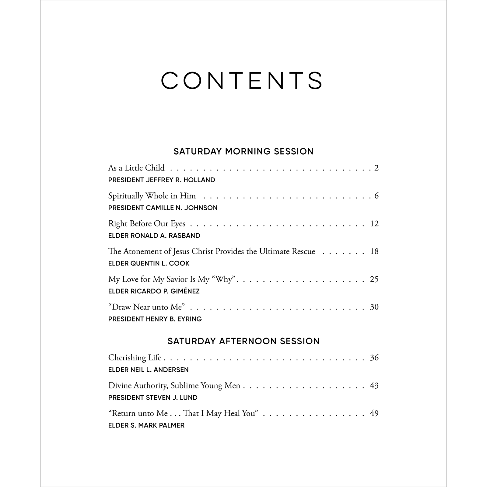 General Conference Addresses, Journal Edition, April 2025, , large