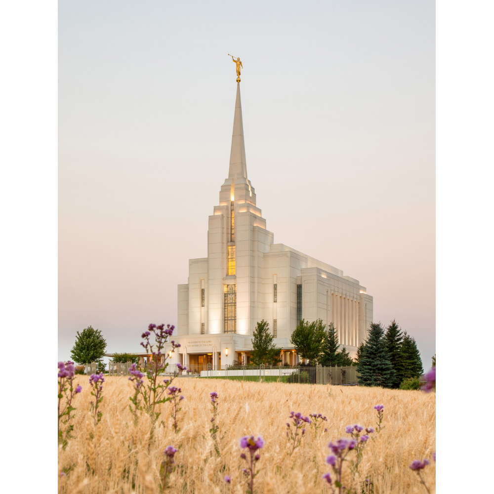 Rexburg Idaho Temple - Harvest Sunrise Print , , large image number 0