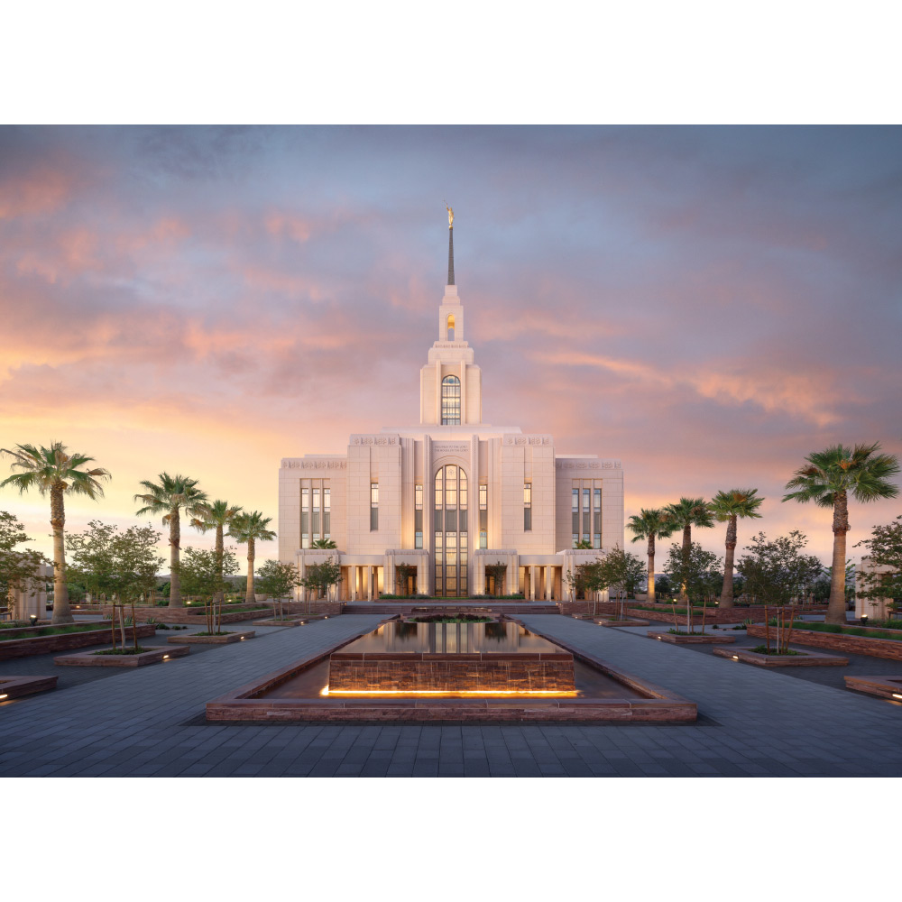 Red Cliffs Utah Temple - Heavenly Sunrise Print