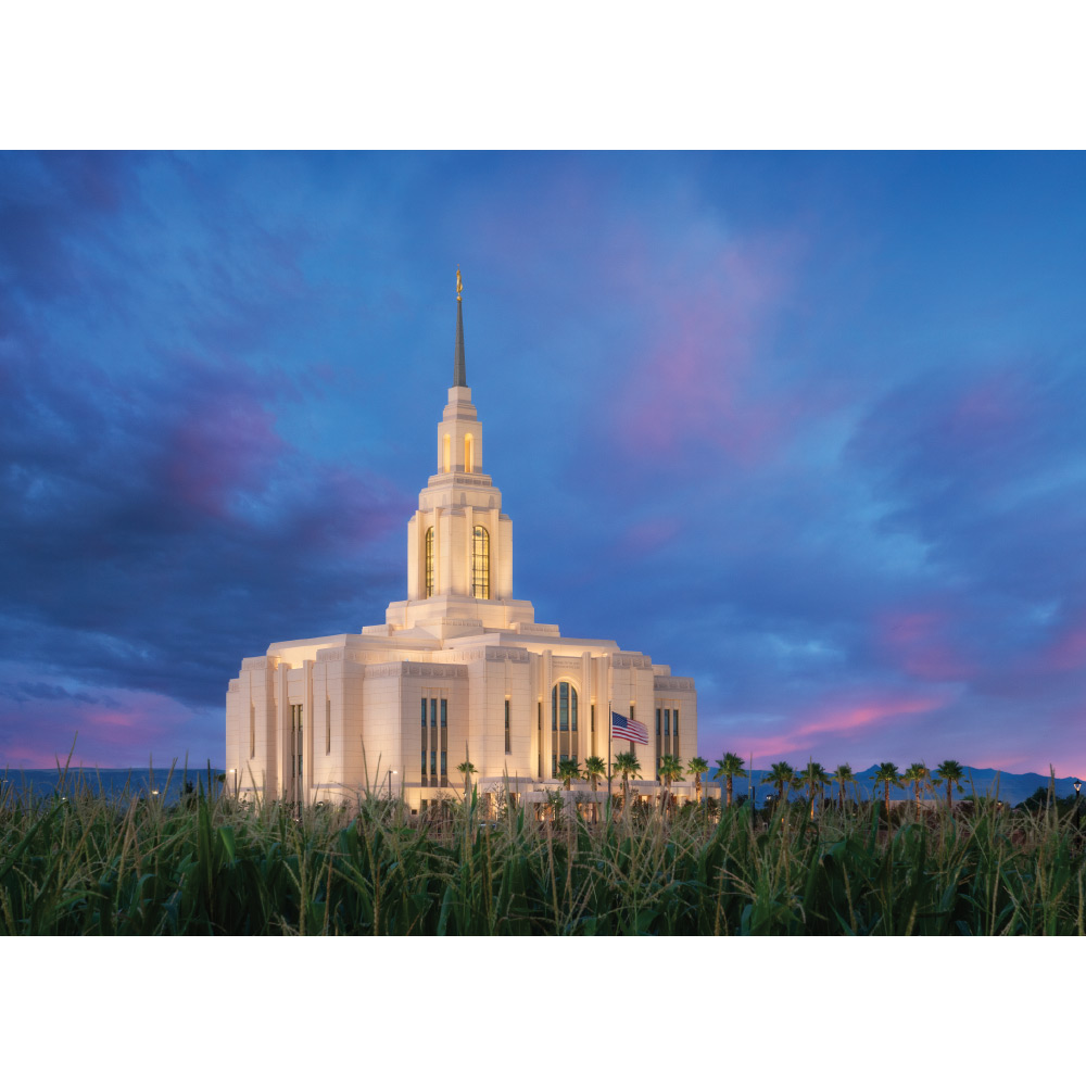 Red Cliffs Utah Temple - Last Light Print 