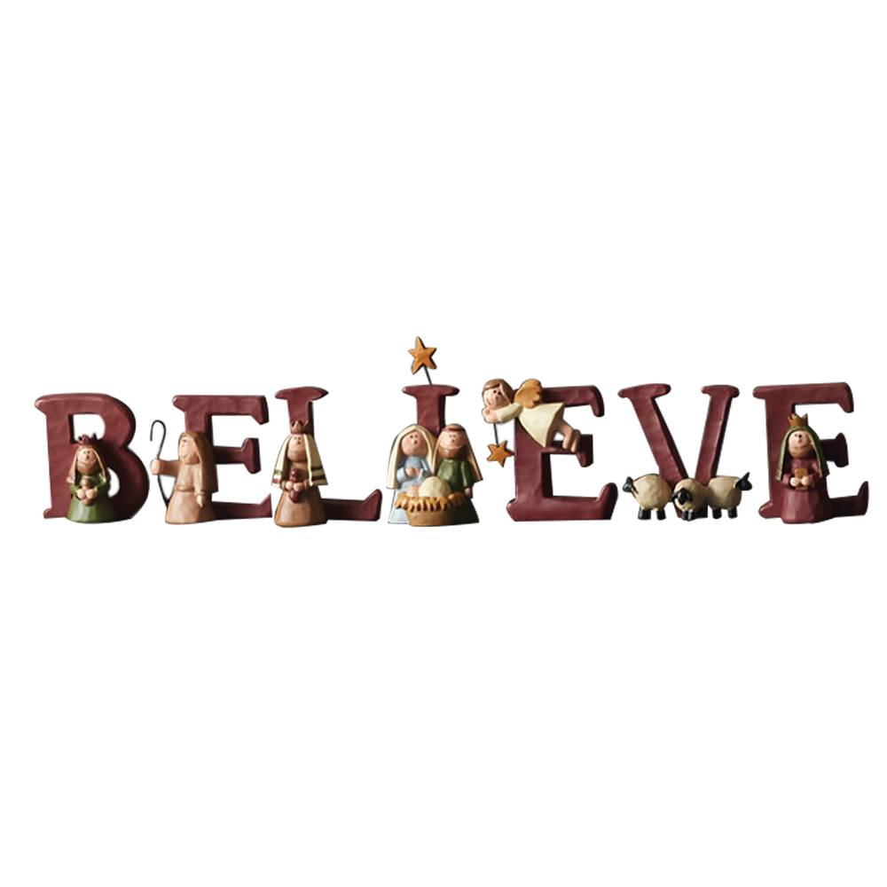 "Believe" Resin Nativity Letters, , large image number 0
