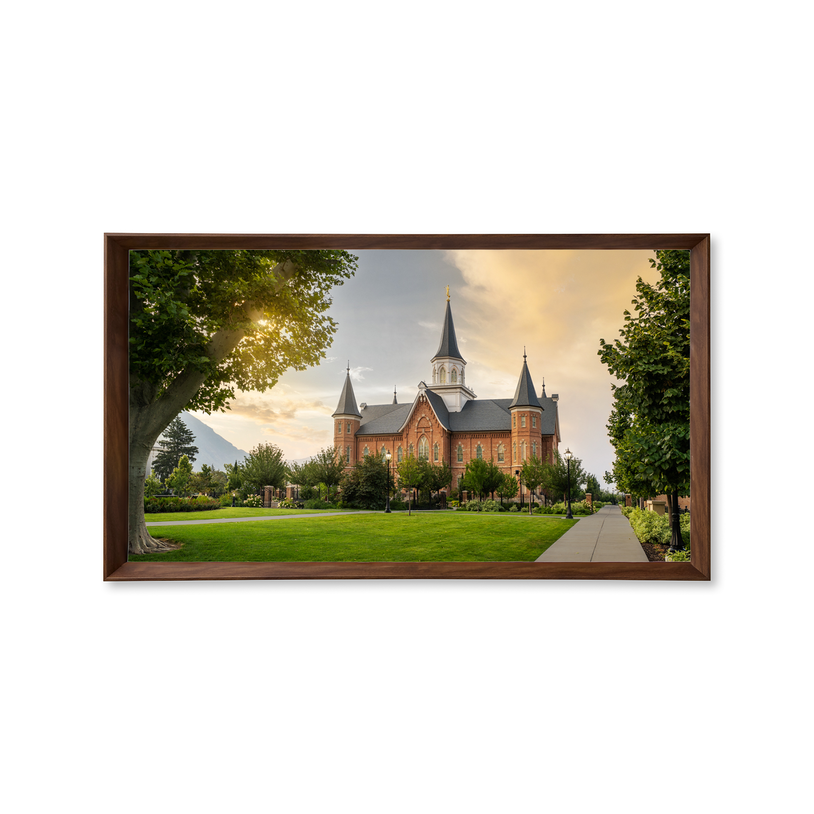 Provo City Center Utah Temple - Fire of the Covenant Series (25x43 Framed Canvas Print)