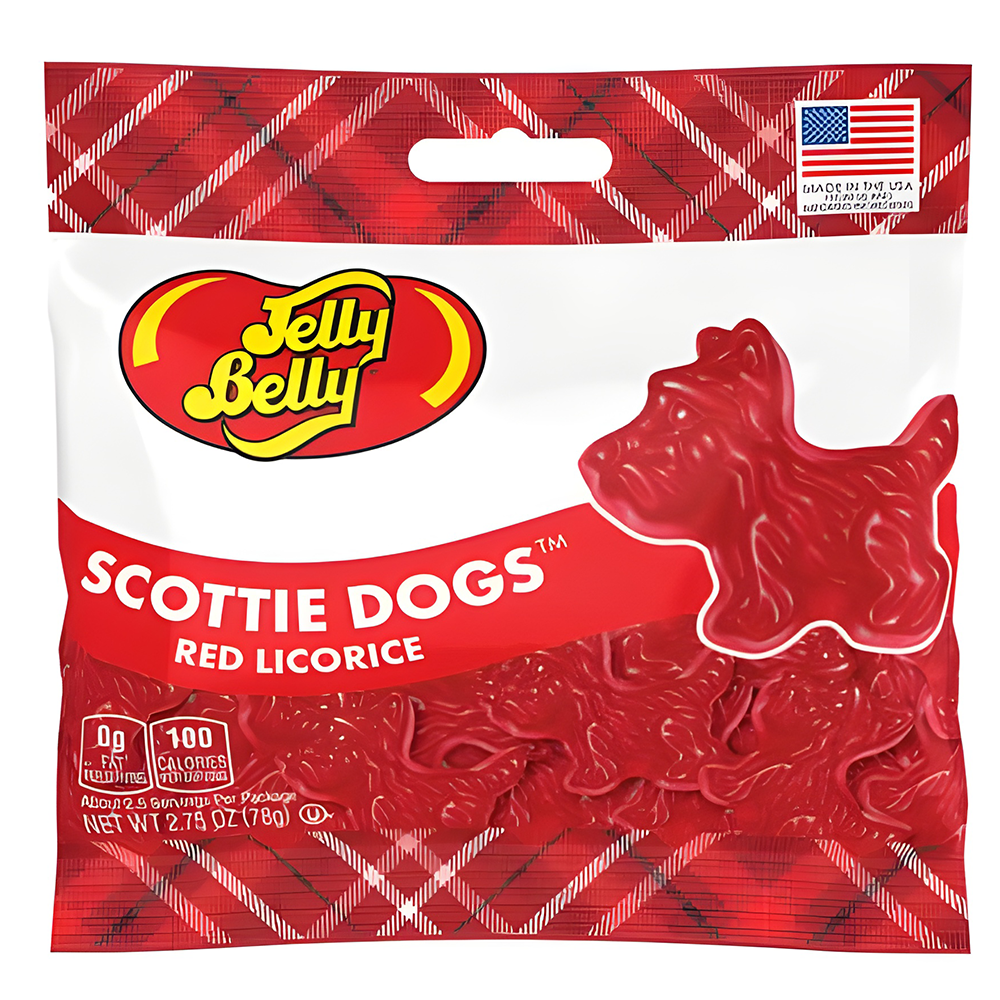 Jelly Belly Bagged Red Licorice Scottie Dogs 2.75 Oz.