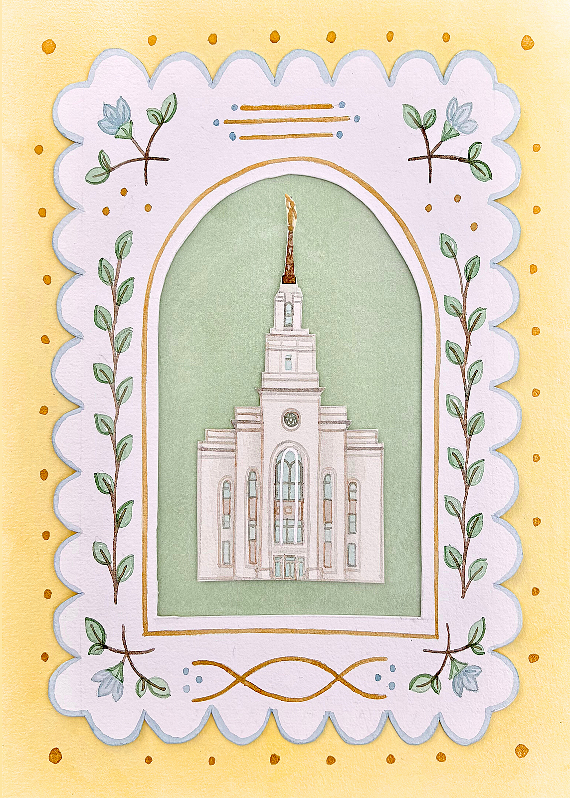 Layton Utah Temple Cottagecore Style Print