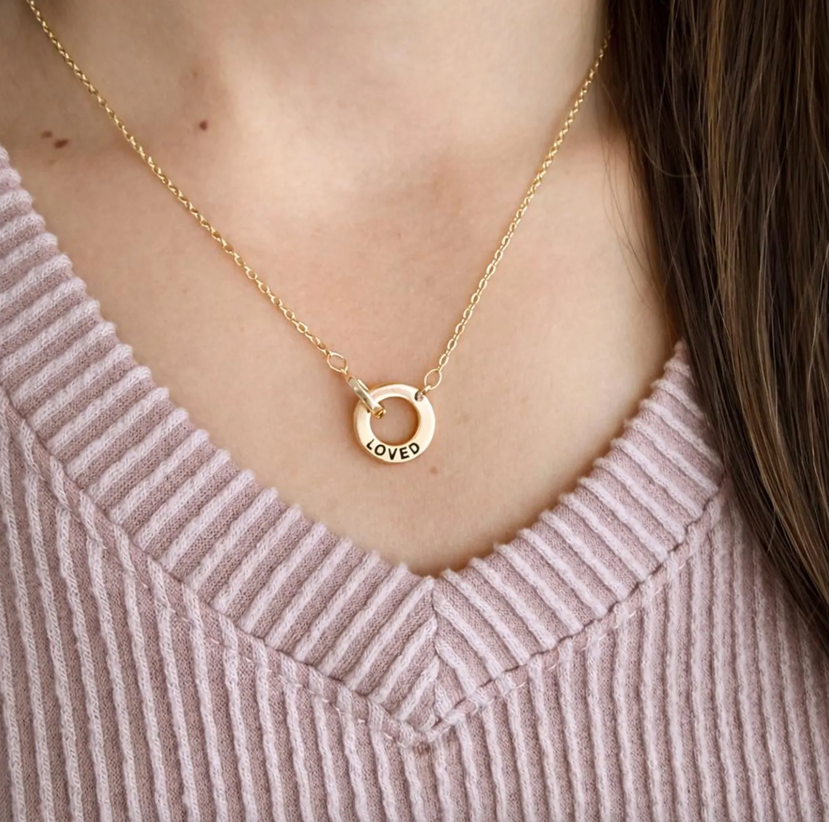 Mother Interlocking Ring Necklace, , large image number 2