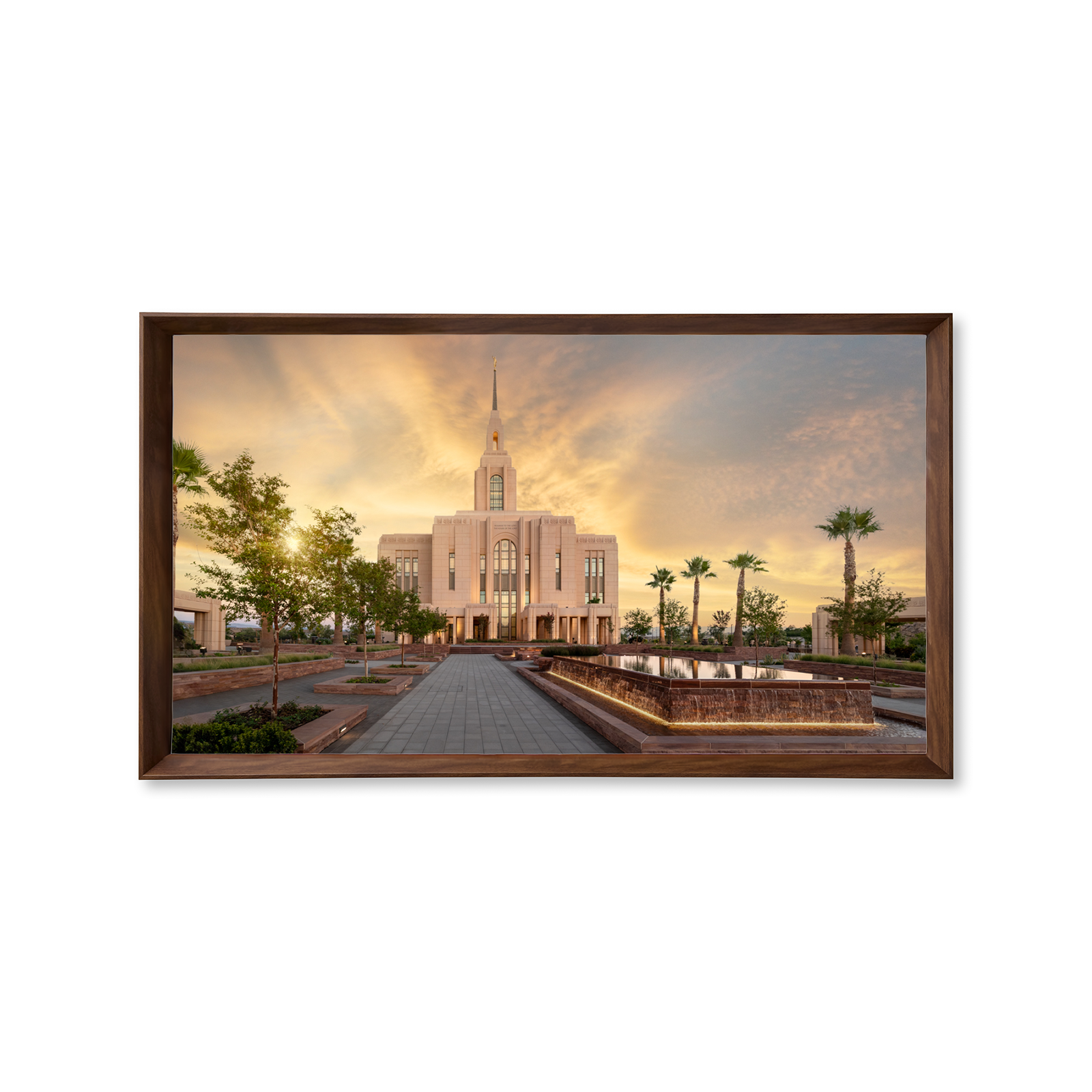 Red Cliffs Utah Temple - Fire of the Covenant Series (25x43 Framed Canvas Print)